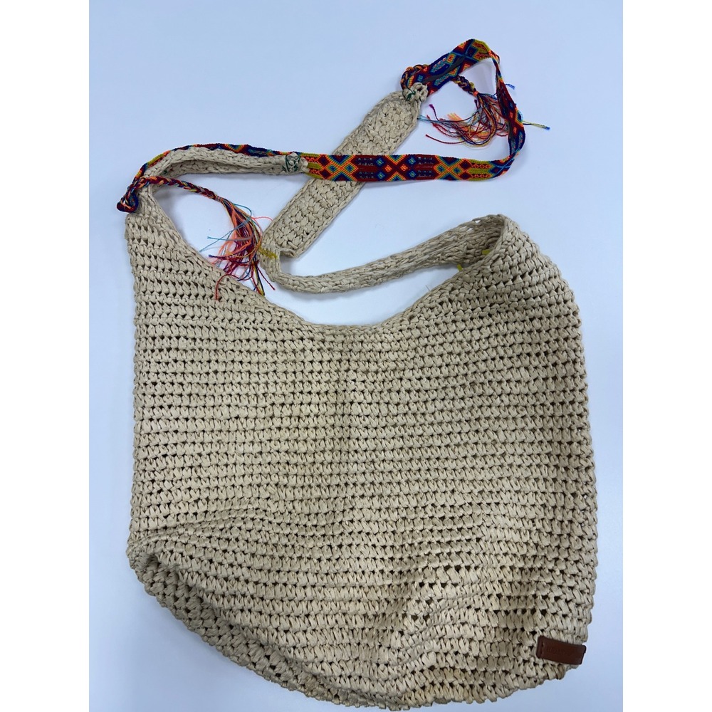 Elizabeth and James Crochet Raffia Hobo Bag Boho Festival Woven Hippie Y2K Artsy